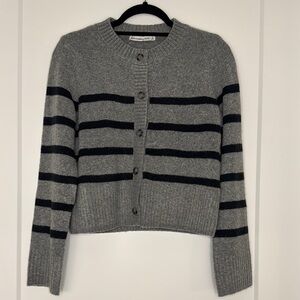 Abercrombie and Fitch Gray and Black Striped Women's Sweater and tank top set